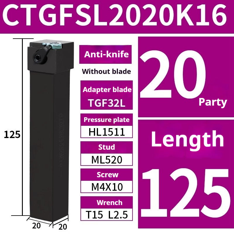 1014-OD shallow groove toolholder CTGFSR1616/2020K16 Circlip groove cutter handle CNC lathe cross-mounted nesting machine Shandong Denso Pricision Tools Co.,Ltd.